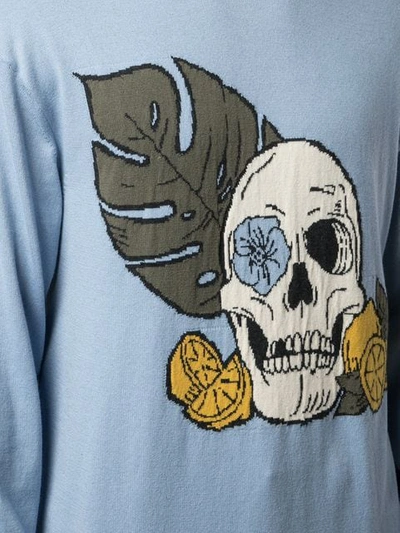 Shop Alchemist Paradise Skull Intarsia Jumper In Blue