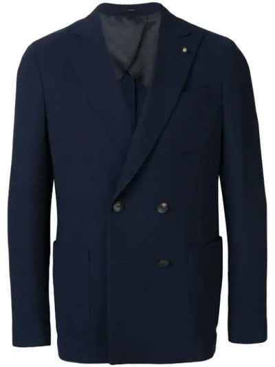 Shop Lardini Blazer Jacket In Blue