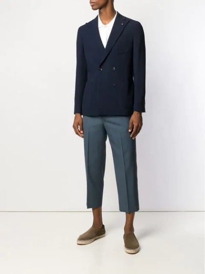 Shop Lardini Blazer Jacket In Blue