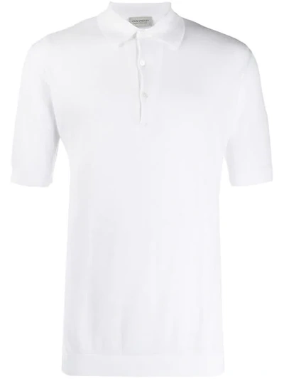 Shop John Smedley Roth Pique Polo Shirt - White