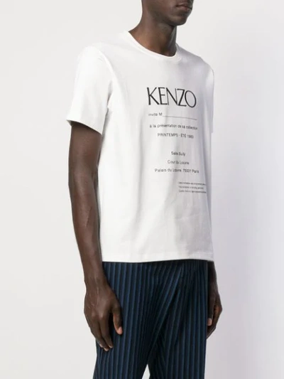 Shop Kenzo Logo Invitation Print T In White