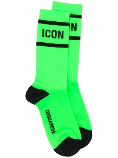 Shop Dsquared2 Icon Socks In Green