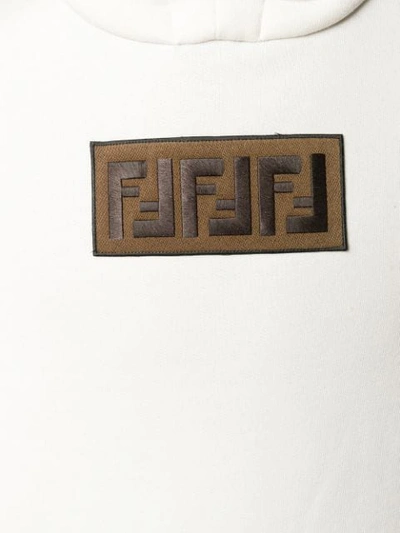 Shop Fendi Embroidered Ff Logo Hoodie In F0qu7