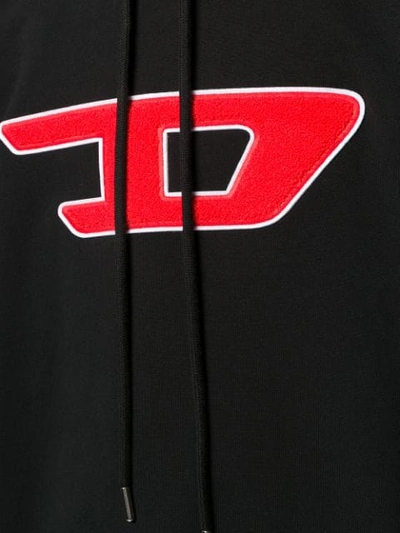 Shop Diesel D Logo Hoodie In Black