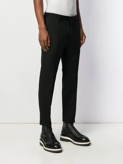 Shop Dsquared2 Mid-rise Tapered Trousers In Black