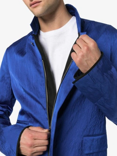 Shop Haider Ackermann Zipped Blazer Jacket In Blue