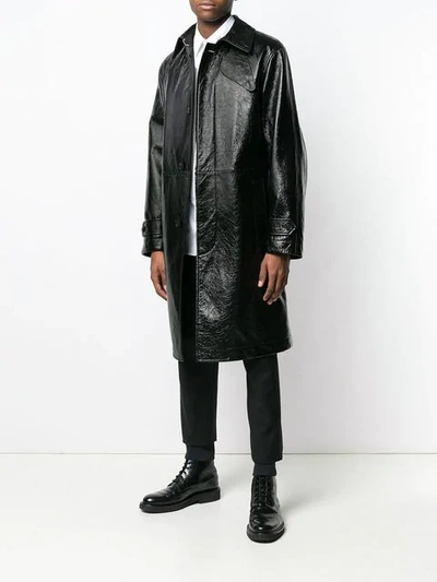Shop Alexander Mcqueen Straight Fit Trench Coat In Black