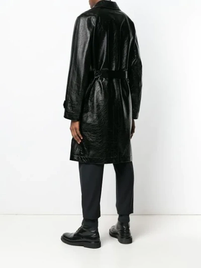 Shop Alexander Mcqueen Straight Fit Trench Coat In Black