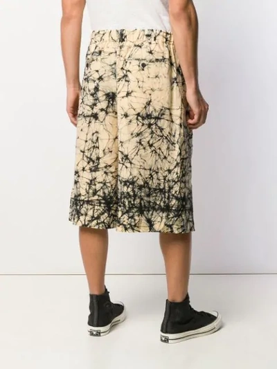 Shop Issey Miyake Oversized Printed Shorts In Neutrals