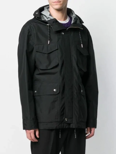 Shop Ami Alexandre Mattiussi Hooded Pocket Jacket In Black