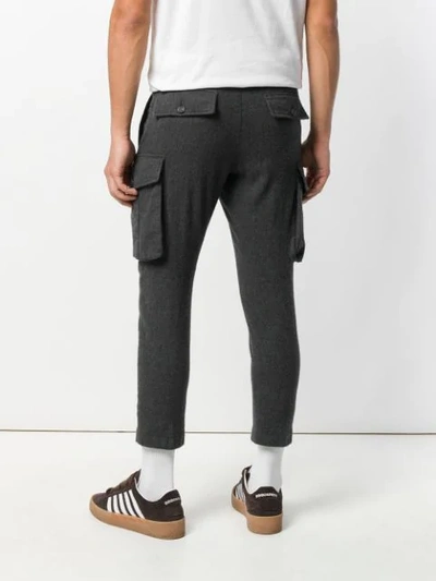 Shop Dsquared2 Cropped Cargo Trousers In Grey
