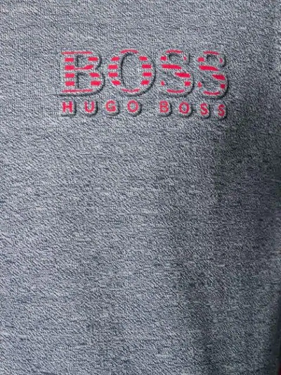 Shop Hugo Boss Boss  Kapuzenpullover Mit Logo - Grau In Grey