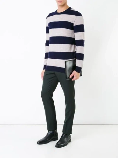 Shop Hl Heddie Lovu Striped Knitted Jumper In Blue