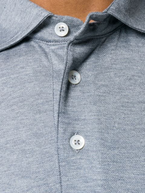 Hackett Longsleeved Polo Shirt In Grey | ModeSens