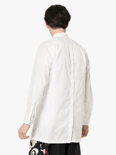 Shop Yohji Yamamoto Split Back Pocketed Cotton Shirt In White