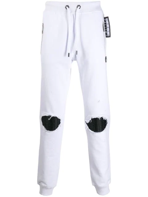 distressed track pants