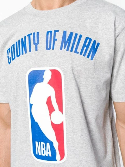 Shop Marcelo Burlon County Of Milan Nba Printed T-shirt In Grey