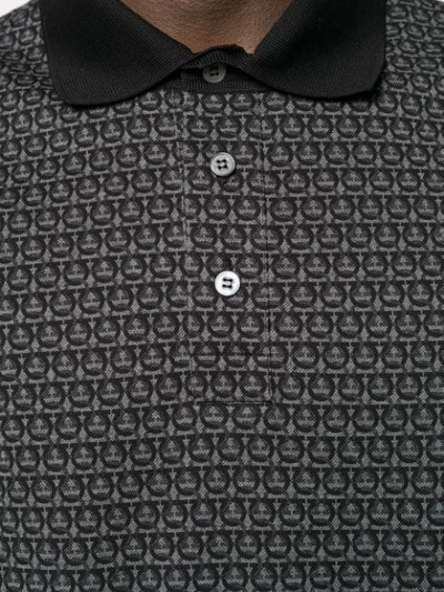 Shop Ferragamo Logo Polo Shirt In Black