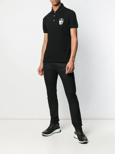 Shop Philipp Plein Chest Skull Polo Shirt In Black