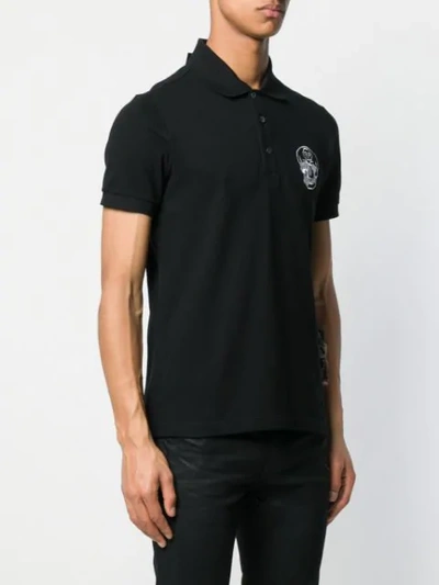 Shop Philipp Plein Chest Skull Polo Shirt In Black