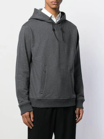Shop Ferragamo Long-sleeved Hoodie In Grey