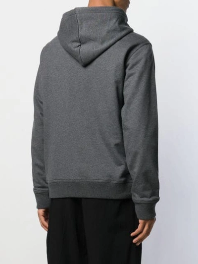 Shop Ferragamo Long-sleeved Hoodie In Grey