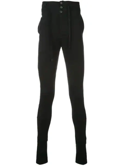 Shop Ann Demeulemeester Skinny Fit Track Trousers In Black