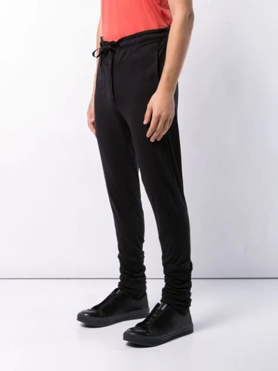 Shop Ann Demeulemeester Skinny Fit Track Trousers In Black