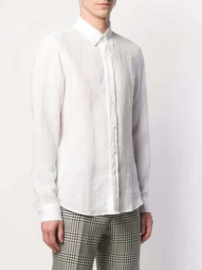 Shop Brunello Cucinelli Plain Formal Shirt In White