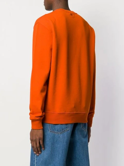 Shop Ami Alexandre Mattiussi Sweatshirt Mit ''ami De Coeur''-motiv In Orange
