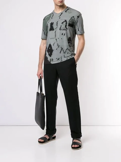 Shop Giorgio Armani Abstract Print T-shirt In Green