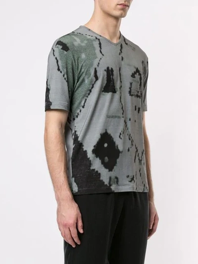 Shop Giorgio Armani Abstract Print T-shirt In Green