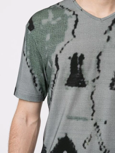 Shop Giorgio Armani Abstract Print T-shirt In Green