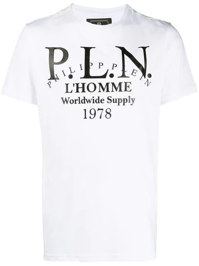 Shop Philipp Plein Logo Print T In White