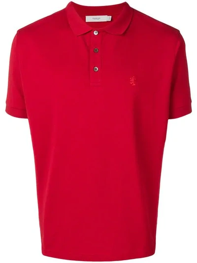 Shop Pringle Of Scotland Embroidered Logo Polo Shirt In Red