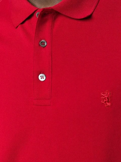 Shop Pringle Of Scotland Embroidered Logo Polo Shirt In Red