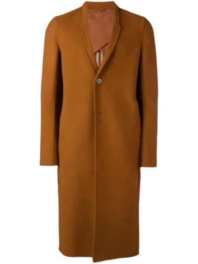 Larry Moreau Single-breasted Wool-blend Coat In Camel