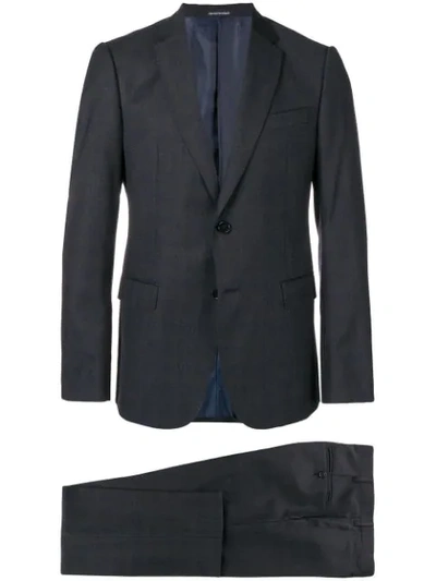 Shop Emporio Armani Single Breasted Suit In Blue