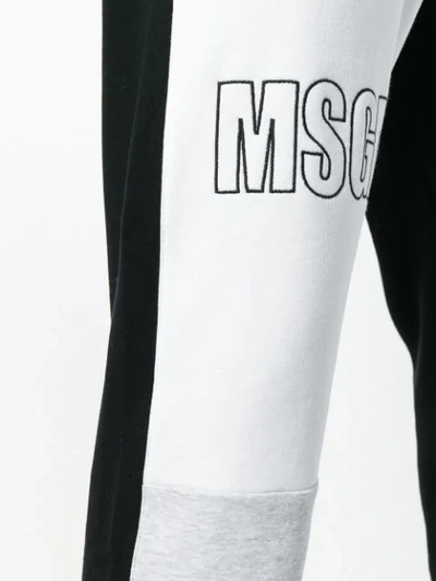 Shop Msgm Logo Embroidered Jogging Bottoms In White