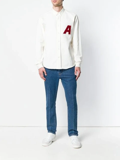 Shop Ami Alexandre Mattiussi 'a' Patch Shirt In White