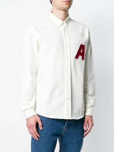 Shop Ami Alexandre Mattiussi 'a' Patch Shirt In White
