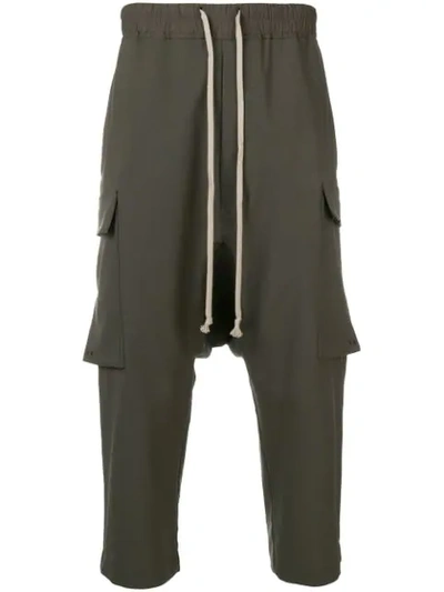 Shop Rick Owens Drop Crotch Trousers - Grey