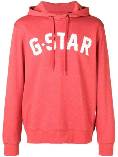 Shop G-star Raw Research Logo Hoodie - Red