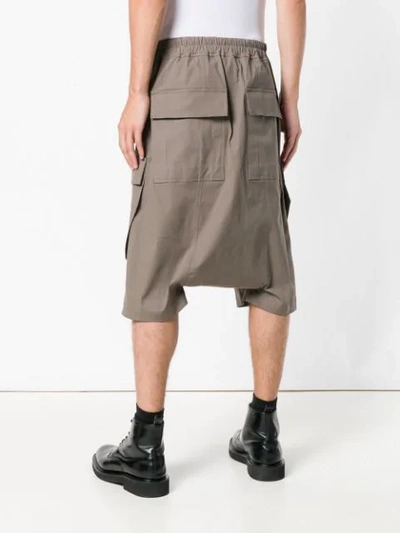 Shop Rick Owens Drawstring Cargo Shorts - Grey