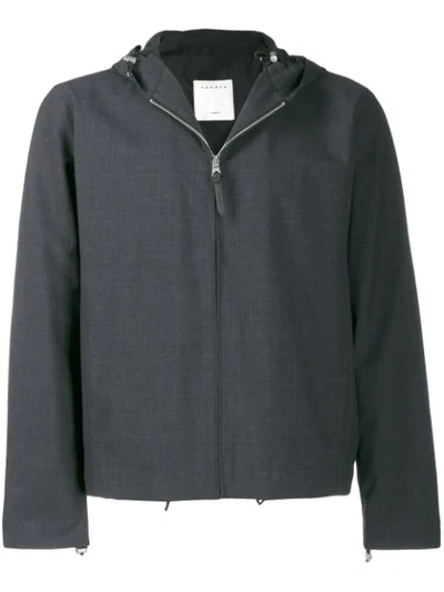 Shop Sandro Hooded Jacket In Grey