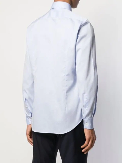 Shop Corneliani Pointed Collar Shirt In Blue