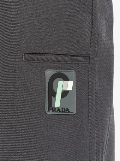 Shop Prada Gabardine Bermuda Shorts - Grey