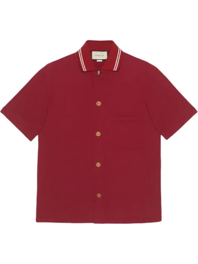 Shop Gucci Pikee-poloshirt In Red