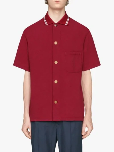 Shop Gucci Pikee-poloshirt In Red