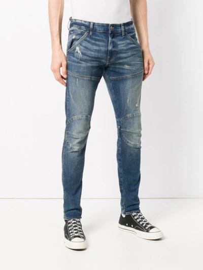 Shop G-star Raw Research Aged Antic Destroy Skinny Jeans - Blue